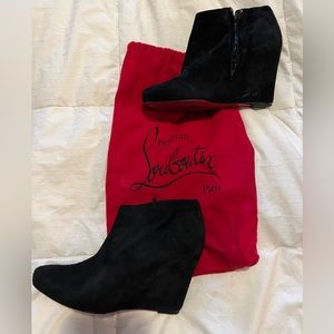 Christian Louboutin short, suede boots, high heel used sz 37.5